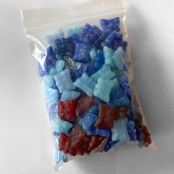 100pc. Czech Glass Butterfly Beads - Picture 2 of 3
